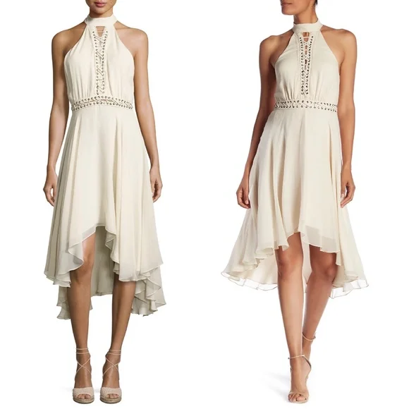 Haute hippie criss lace up detail silk hilo dress